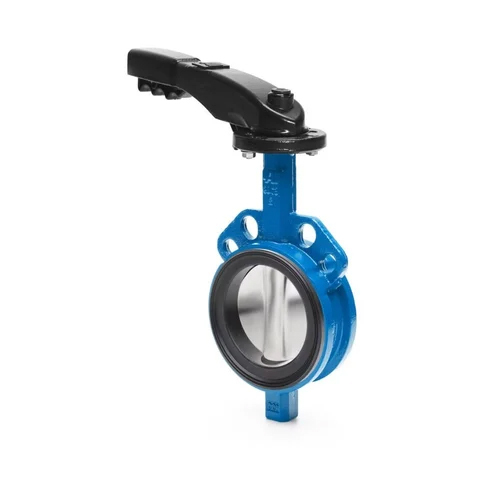 Cast Iron Butterfly Valve - Color: Black & Blue