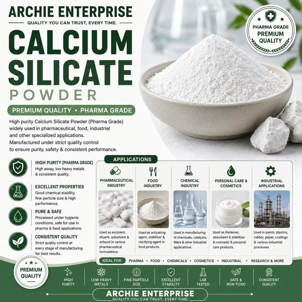 Calcium Silicate Powder - Fine, White Powder | Thermal Insulation, Anti-caking Agent, Absorbent For Various Industries