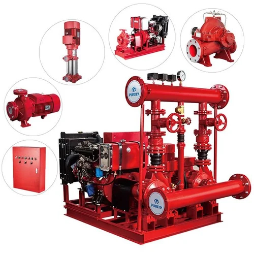 Fire Fighting Pump - Mild Steel, Various Weights | Striking Red Color, Industrial Fire Protection, Warranty Included