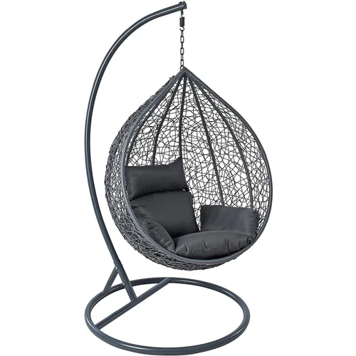 Flying Arrow Single Seater Swing, Beautiful Swing with Stand (Grey Swing with Grey Cushion)
