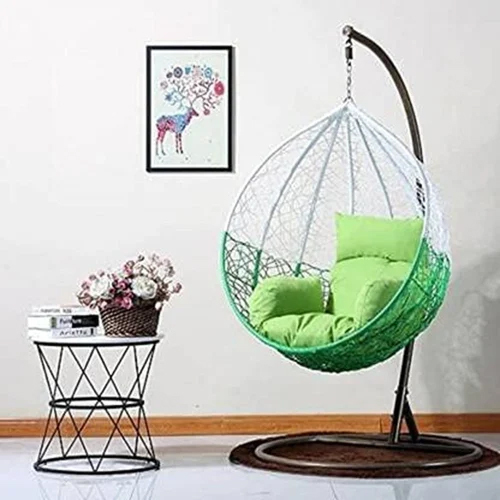 Single Seater Swing ,Beautiful swing With Stand(White - Green)