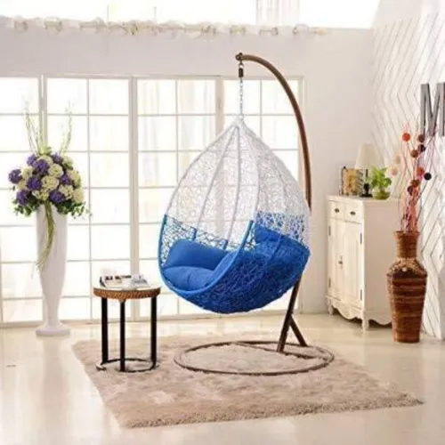 Flying Arrow Outdoor Swing Chair With Stand - Color: White