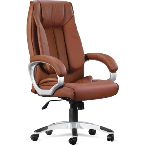 Office Brown Leather  Chair - Assembly: No Assembly Required