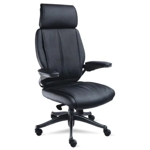 Black Leather Executive Office Chair - Assembly: No Assembly Required