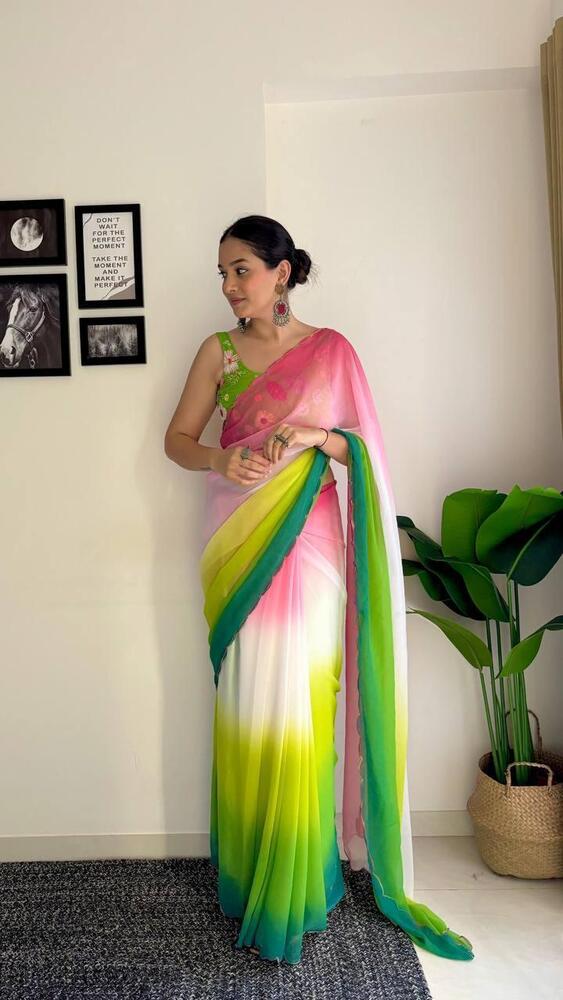 Bollywood Sequwance Work Saree - Color: Varied