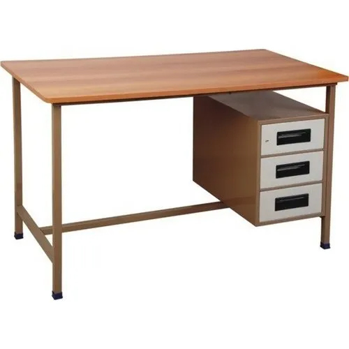 Office Metal Table - Color: Brown