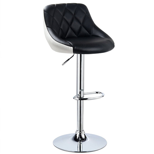 Louver Leatherette Bar Stool - Color: Black