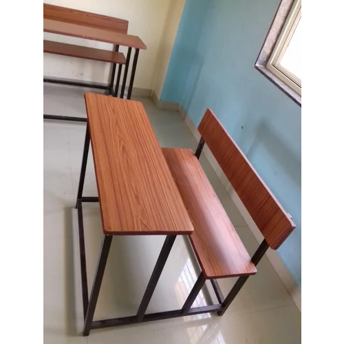 Primary School Bench - Wood, 36x28x30 inches | Durable, Polished Brown Finish, Indoor Furniture