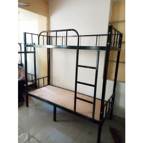 Metal Frame Hostel Bunk Bed - Color: Brown