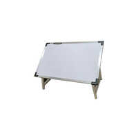 Metal Study Table - 24x18 Inches | Modern Design, Polished White Finish, Indoor Use