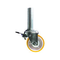 Sleeve Swivel Wheel With Brake - Mild Steel 100mm Red/silver, Total Lock Pedal Brake, Double Ball Bearing