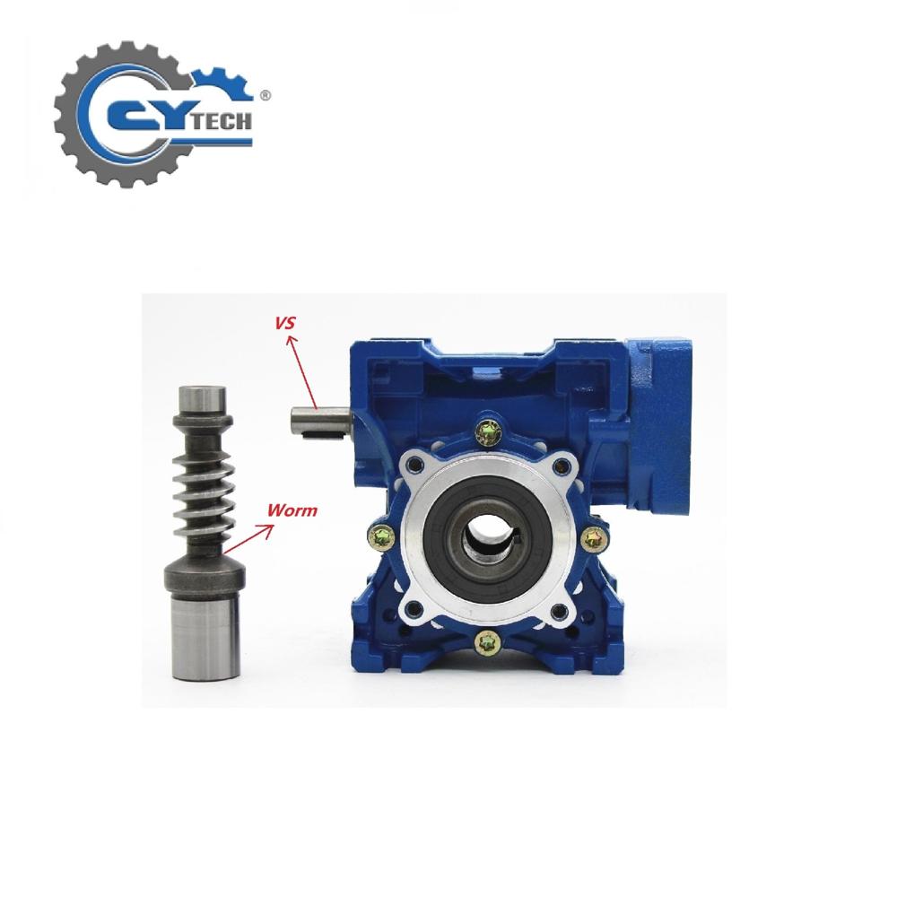 Blue Chenyue High Torque Cnc Worm Gearbox Reducer Nmrw 40 Cyrw Input 14/11mm Output 18mm Speed Ratio From 5:1 To 100:1 Tin Bronze Free Maintenance