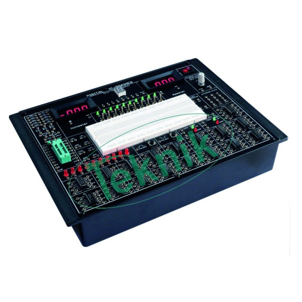 Digital IC Trainer - Glass Epoxy PCB, Attractive ABS Plastic Cabinet | User-Friendly Front Panel, Onboard Resources, Logic Level Generator and Indicator, Power ON Switch with Indicator, Diagrammatic Circuit Representation, Extensive Learning Modules for Digital Logic Circuits