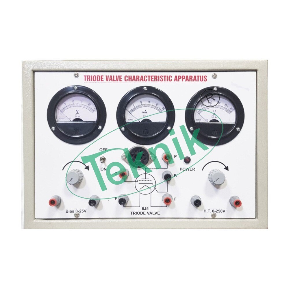 TRIODE VALVE CHARACTERISTICS APPARATUS WITH THREE ANALOG ROUND METERS