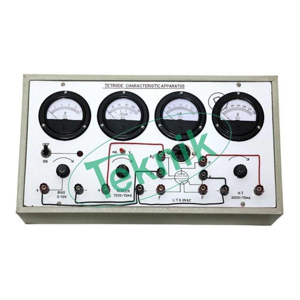 TETRODE/PENTODE VALVE CHARACTERISTICS APPARATUS WITH FIVE ANALOG ROUND METERS