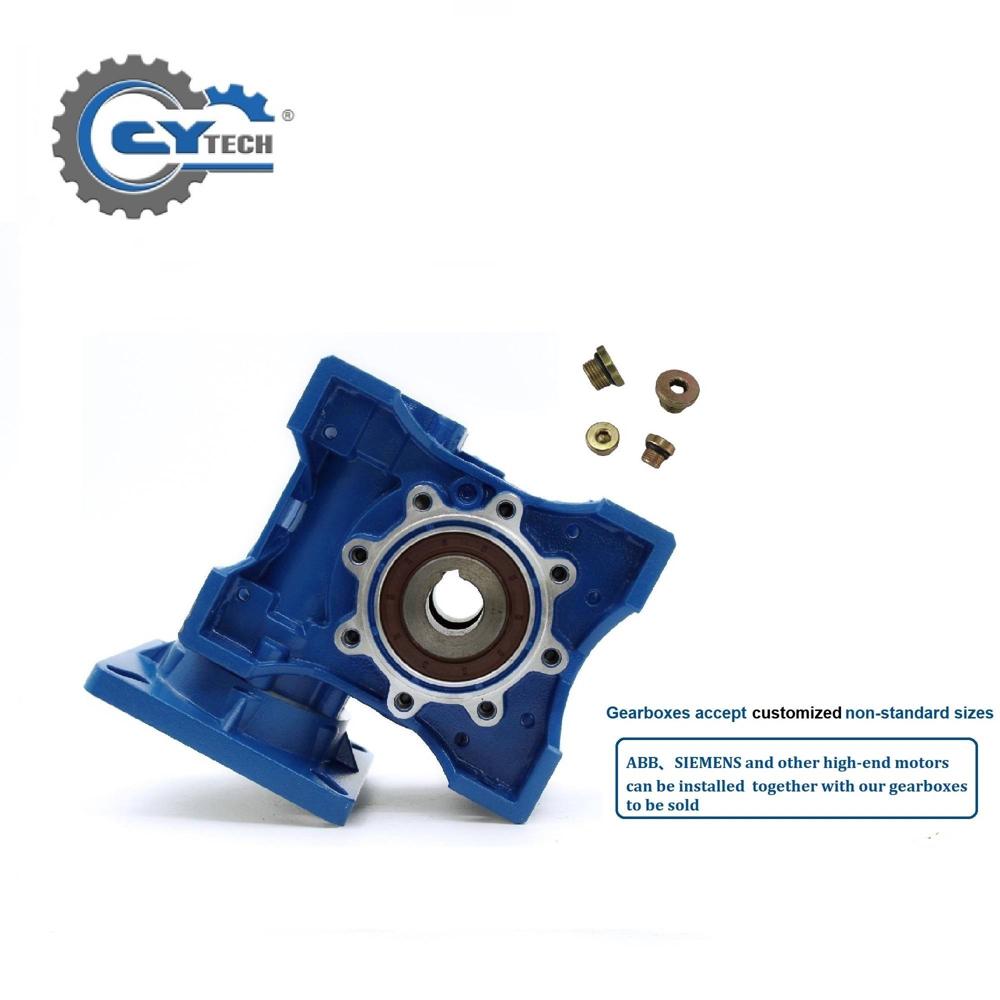 Blue Chenyue High Torque Worm Gearbox Nmrw 063 Cy Series Input14/19/22/24mm Output25mm Speed Ratio From 5:1 To 100:1 Suppliers Free Maintenance