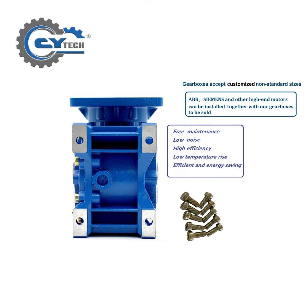 Blue Chenyue High Torque Worm Gearbox Nmrw 063 Cy Series Input14/19/22/24mm Output25mm Speed Ratio From 5:1 To 100:1 Suppliers Free Maintenance