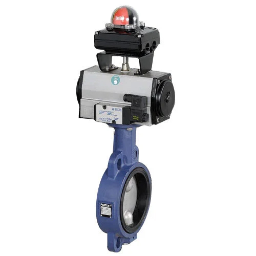 Pneumatic Butterfly Valve - Color: Blue