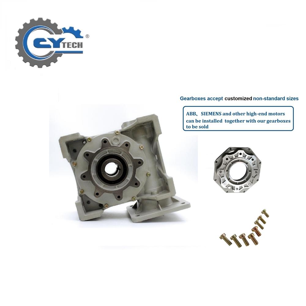 CHENYUE Worm Gearbox Reducer NMRW110 Input 19/24/28/38mm Output 42mm Speed Ratio from 5:1 to 100:1 Tin Bronze CNC Speed Free Maintenance