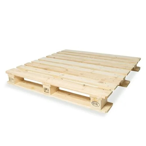 Four Way Wooden Pallets - High-Quality Wood, 800 mm X 1200 mm Size | Solid Box Design, Durable, Stackable for Heavy-Duty Use