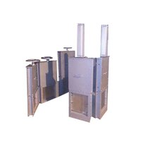 Pneumatic Slide Gate - Cast Iron, Standard Size, Silver Color - Easily Assembled, Customizable, Rust-resistant With Powder Coated Surface