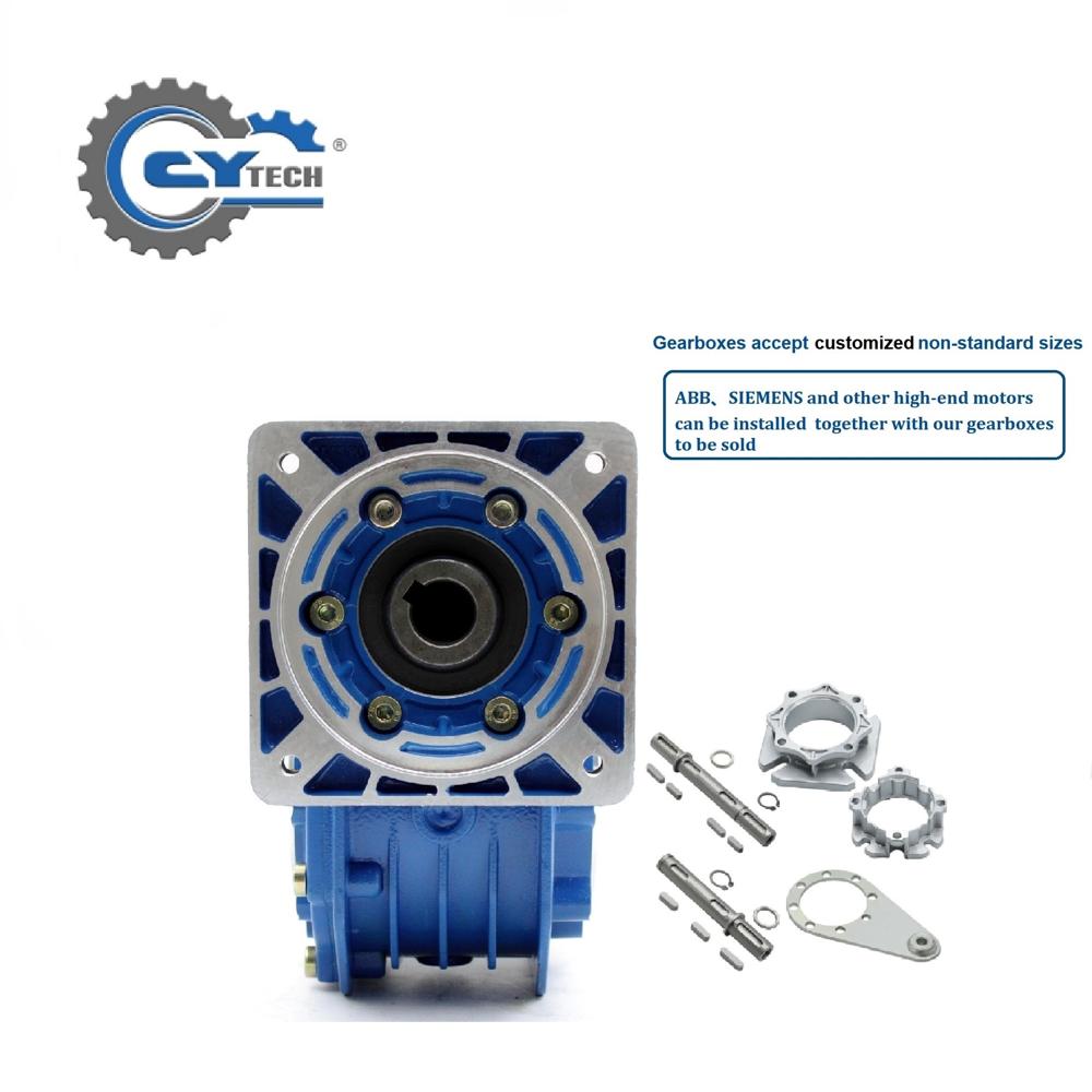 CHENYUE High Torque Worm Gearbox NMVF 75 CYVF 75  Input 19/22/14/24/28mm Speed Ratio from 5:1 to 100:1 Tin bronze for CNC Free Maintenance