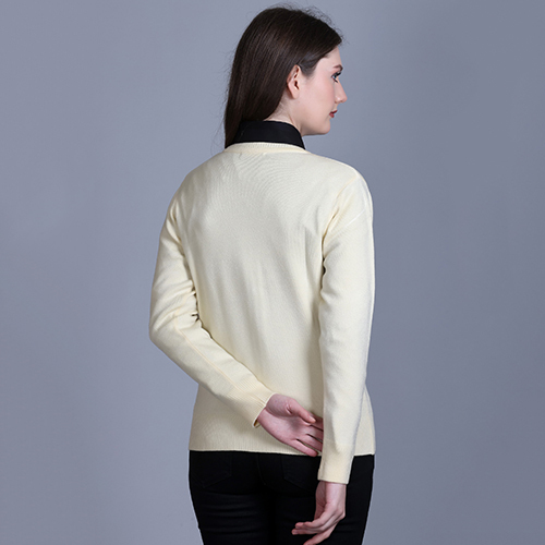 Cream Solid V Neck Cardigan - Color: Different Available