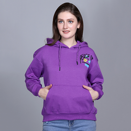 Ladies Printed Hooded Sweatshirt