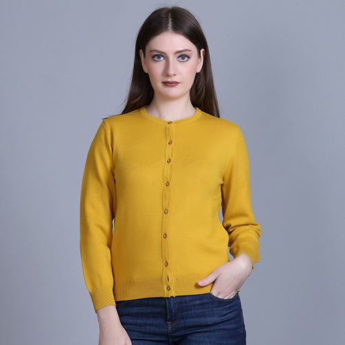 Ladies Yellow Solid Cardigan - Color: Different Available