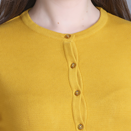 Ladies Yellow Solid Cardigan - Color: Different Available