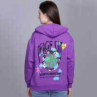 Ladies Printed Hooded Sweatshirt