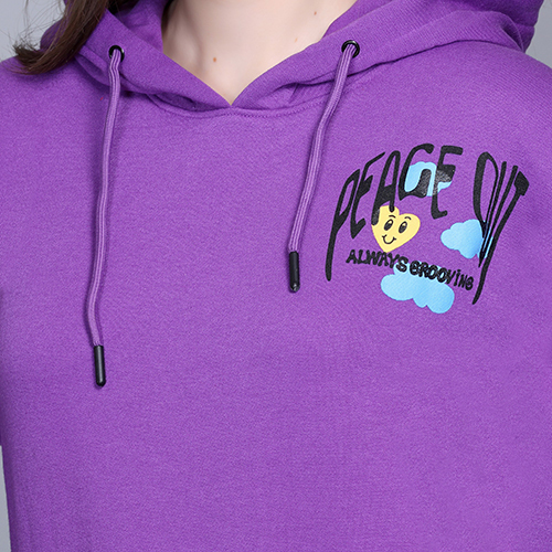Ladies Printed Hooded Sweatshirt