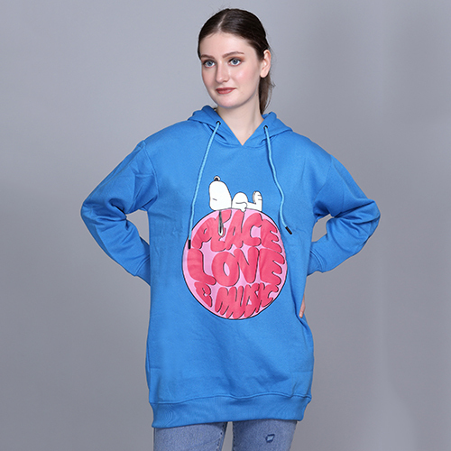 Full Sleeve Printed Sky Blue Sweatshirt