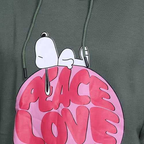 Ladies Full Sleeve Printed Green Sweatshirt