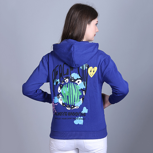 Ladies Sky Blue Full Sleeve Sweatshirt