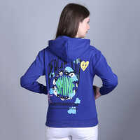 Ladies Sky Blue Full Sleeve Sweatshirt