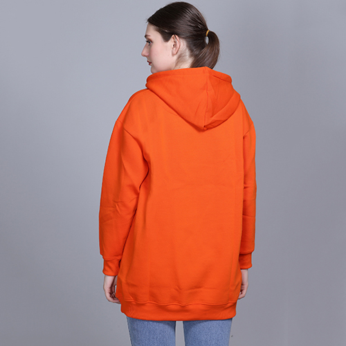 Full Sleeve Printed Orange Sweatshirt