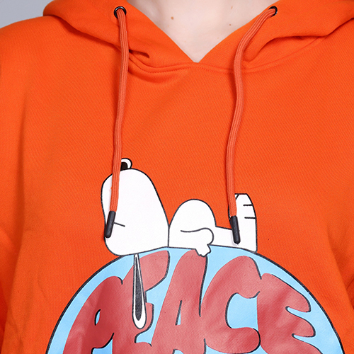 Full Sleeve Printed Orange Sweatshirt