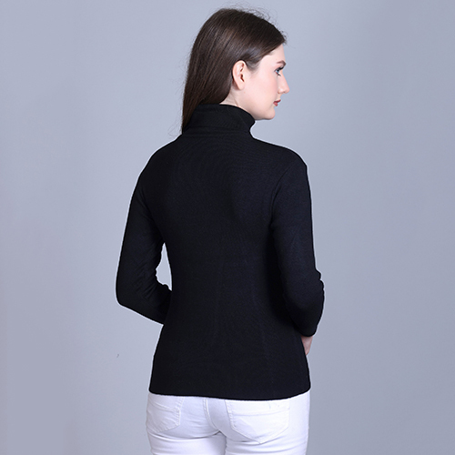 Ladies Ribbed Stretchable Pullover - Wool Fabric, Sizes S, M, L, Xl | Hand-knitted Design, Available In Multiple Colors, Elegant Texture