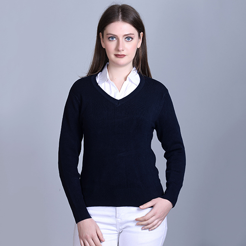 Ladiesdark Blue Full Sleeve Pullover - Color: Different Available