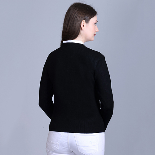 Ladies Black V-NECK TOP