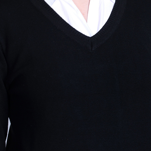 Ladies Black V-NECK TOP