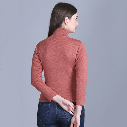 Ladies High Neck Pullover - Wool Fabric, Sizes S-m-l-xl , Hand Knitted Design, Available In Various Elegant Colors For Women