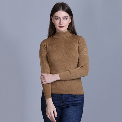 Ladies High Neck Pullover - Wool Fabric, Sizes S-m-l-xl , Hand Knitted Design, Available In Various Elegant Colors For Women