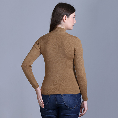 Ladies High Neck Pullover - Wool Fabric, Sizes S-m-l-xl , Hand Knitted Design, Available In Various Elegant Colors For Women
