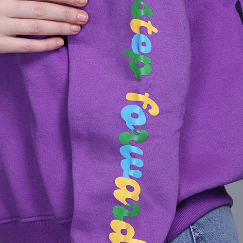 Full Sleeve Printed Purple Sweatshirt