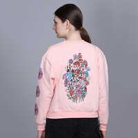 Ladies Light Pink Full Sleeve Sweatshirt