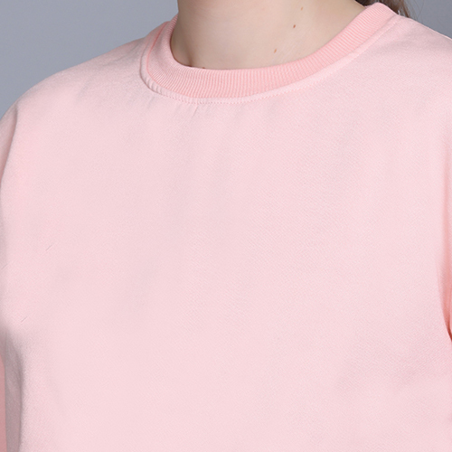 Ladies Light Pink Full Sleeve Sweatshirt