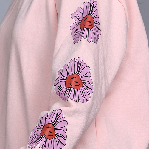 Ladies Light Pink Full Sleeve Sweatshirt