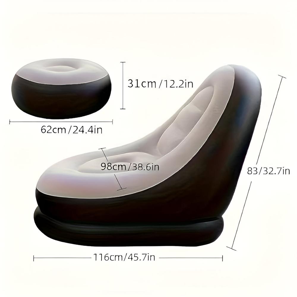 Inflatable Chair Footstool With Household Air Pump - Color: Black